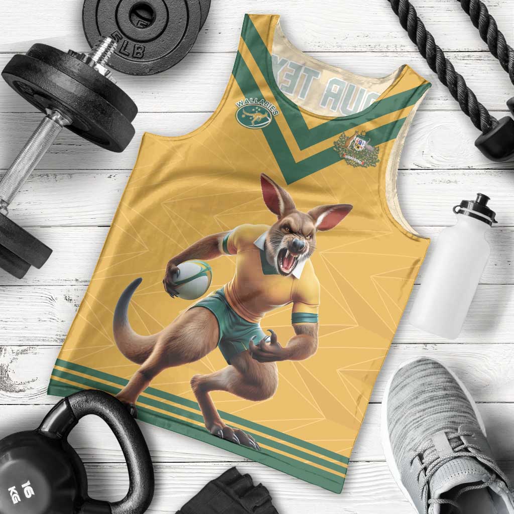 Custom Australia Rugby Men Tank Top Wallabies Mascot Sporty Style - Wonder Print Shop