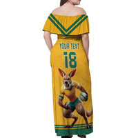 Custom Australia Rugby Off Shoulder Maxi Dress Wallabies Mascot Sporty Style - Wonder Print Shop