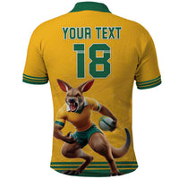 Custom Australia Rugby Polo Shirt Wallabies Mascot Sporty Style - Wonder Print Shop