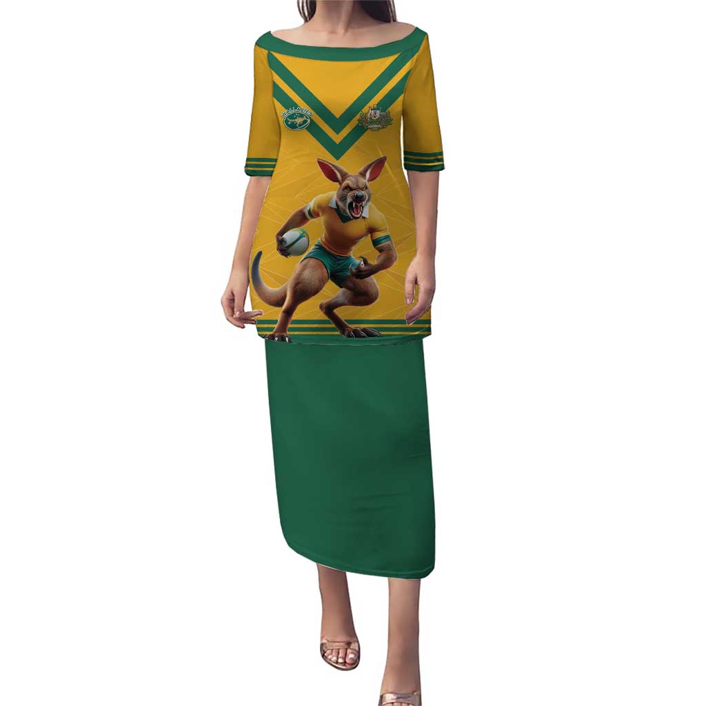 Custom Australia Rugby Puletasi Wallabies Mascot Sporty Style - Wonder Print Shop