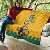 Custom Australia Rugby Quilt Wallabies Mascot Sporty Style - Wonder Print Shop