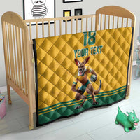 Custom Australia Rugby Quilt Wallabies Mascot Sporty Style - Wonder Print Shop