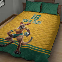 Custom Australia Rugby Quilt Bed Set Wallabies Mascot Sporty Style - Wonder Print Shop