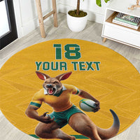 Custom Australia Rugby Round Carpet Wallabies Mascot Sporty Style - Wonder Print Shop