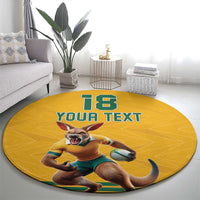 Custom Australia Rugby Round Carpet Wallabies Mascot Sporty Style - Wonder Print Shop
