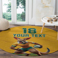 Custom Australia Rugby Round Carpet Wallabies Mascot Sporty Style - Wonder Print Shop