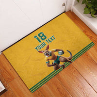 Custom Australia Rugby Rubber Doormat Wallabies Mascot Sporty Style - Wonder Print Shop