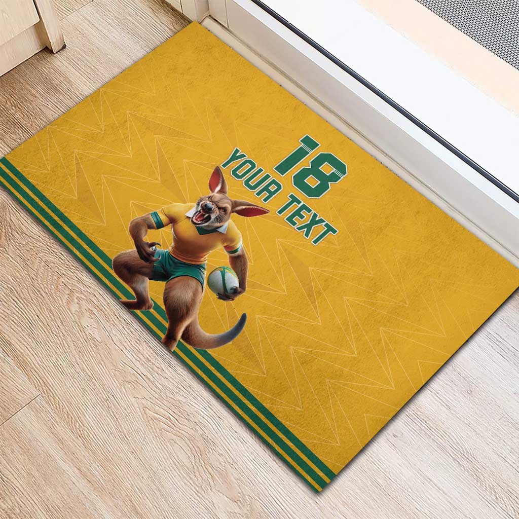 Custom Australia Rugby Rubber Doormat Wallabies Mascot Sporty Style - Wonder Print Shop