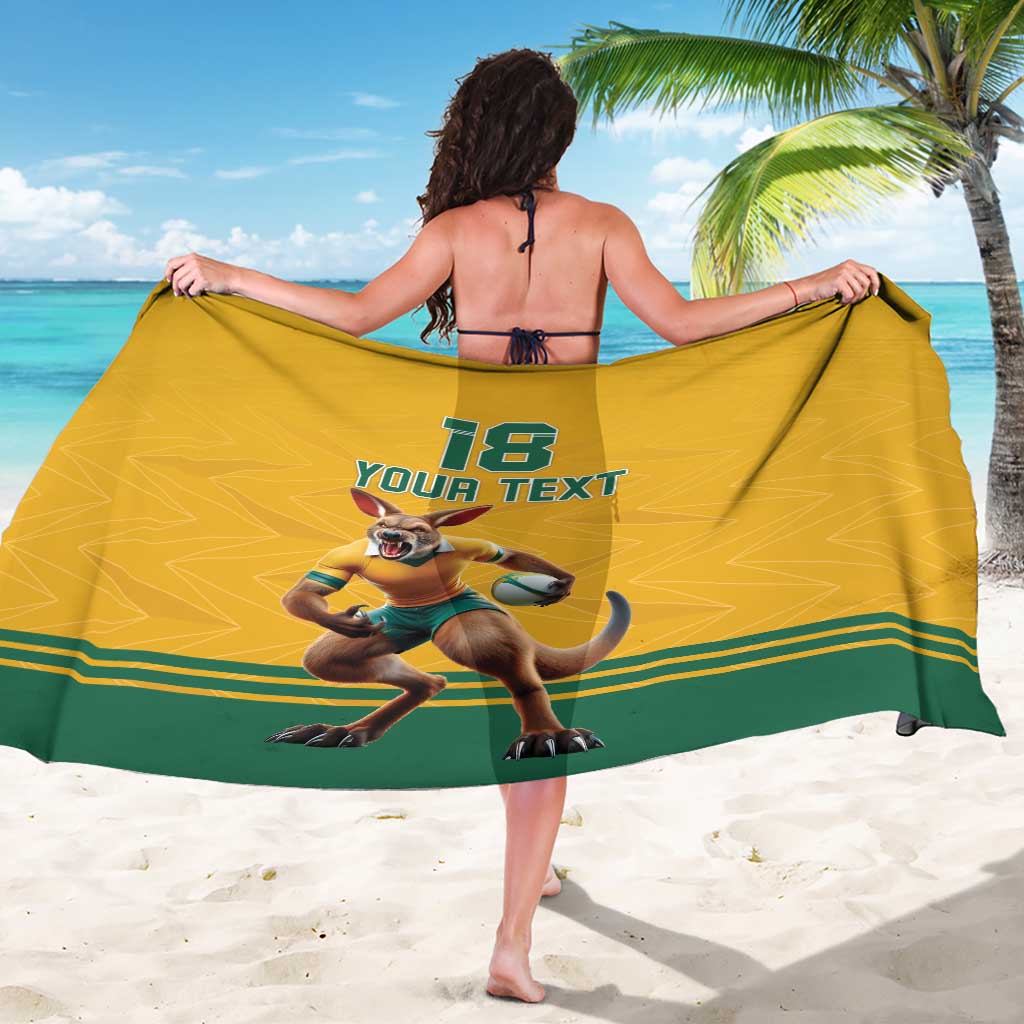 Custom Australia Rugby Sarong Wallabies Mascot Sporty Style - Wonder Print Shop