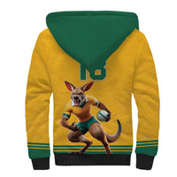 Custom Australia Rugby Sherpa Hoodie Wallabies Mascot Sporty Style - Wonder Print Shop
