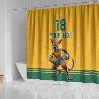 Custom Australia Rugby Shower Curtain Wallabies Mascot Sporty Style - Wonder Print Shop