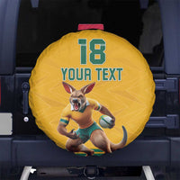 Custom Australia Rugby Spare Tire Cover Wallabies Mascot Sporty Style - Wonder Print Shop