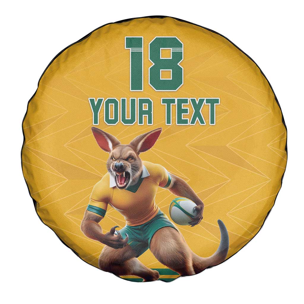 Custom Australia Rugby Spare Tire Cover Wallabies Mascot Sporty Style - Wonder Print Shop