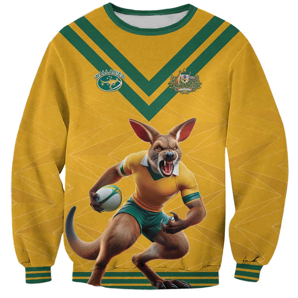 Custom Australia Rugby Sweatshirt Wallabies Mascot Sporty Style - Wonder Print Shop