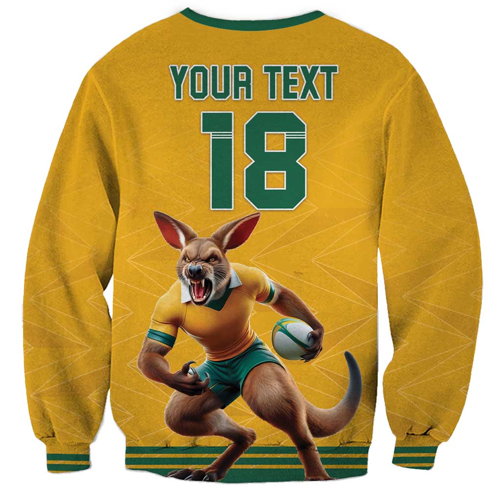 Custom Australia Rugby Sweatshirt Wallabies Mascot Sporty Style - Wonder Print Shop