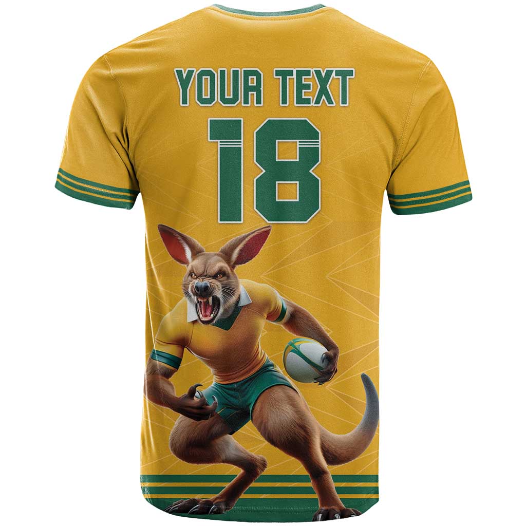 Custom Australia Rugby T Shirt Wallabies Mascot Sporty Style - Wonder Print Shop