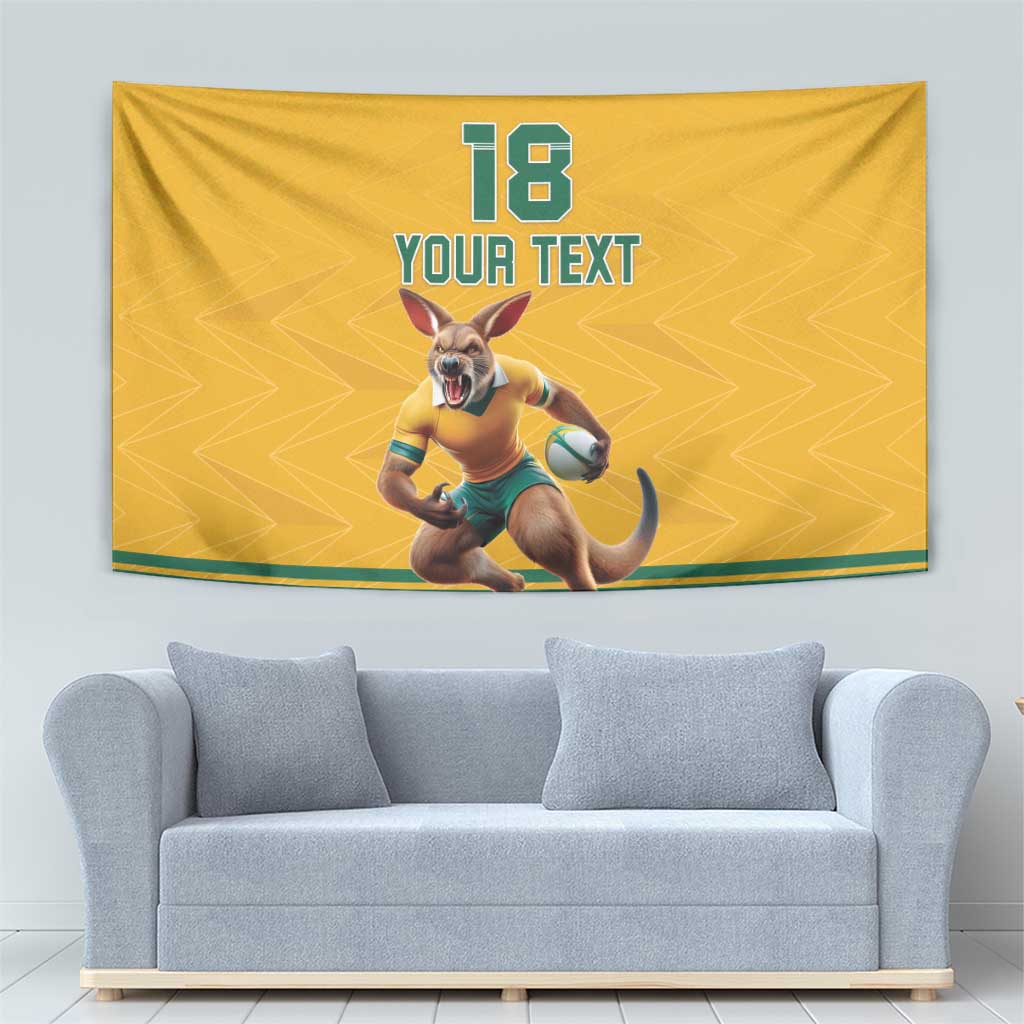 Custom Australia Rugby Tapestry Wallabies Mascot Sporty Style - Wonder Print Shop
