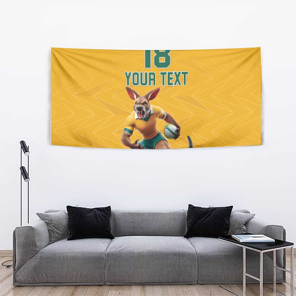 Custom Australia Rugby Tapestry Wallabies Mascot Sporty Style - Wonder Print Shop
