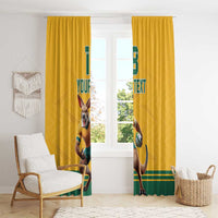 Custom Australia Rugby Window Curtain Wallabies Mascot Sporty Style - Wonder Print Shop