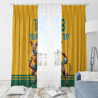 Custom Australia Rugby Window Curtain Wallabies Mascot Sporty Style - Wonder Print Shop