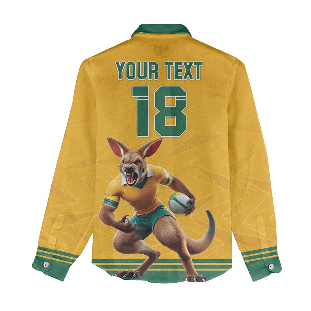 Custom Australia Rugby Women Casual Shirt Wallabies Mascot Sporty Style - Wonder Print Shop