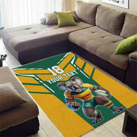 Custom Australia Rugby Area Rug Koala Mascot Sporty Style - Wonder Print Shop
