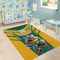 Custom Australia Rugby Area Rug Koala Mascot Sporty Style - Wonder Print Shop