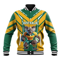 Custom Australia Rugby Baseball Jacket Koala Mascot Sporty Style - Wonder Print Shop