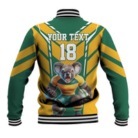 Custom Australia Rugby Baseball Jacket Koala Mascot Sporty Style - Wonder Print Shop