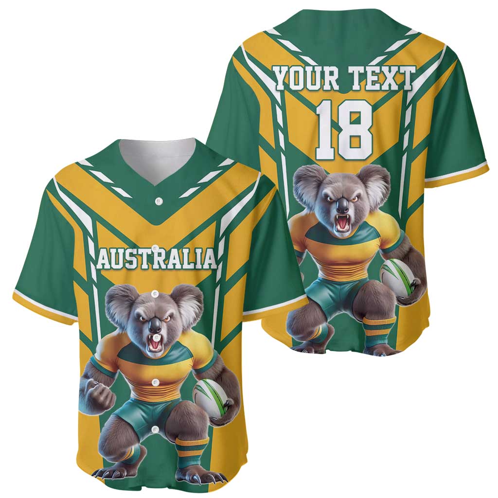 Custom Australia Rugby Baseball Jersey Koala Mascot Sporty Style - Wonder Print Shop