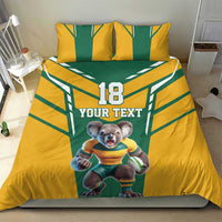 Custom Australia Rugby Bedding Set Koala Mascot Sporty Style - Wonder Print Shop