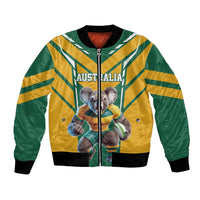 Custom Australia Rugby Bomber Jacket Koala Mascot Sporty Style - Wonder Print Shop