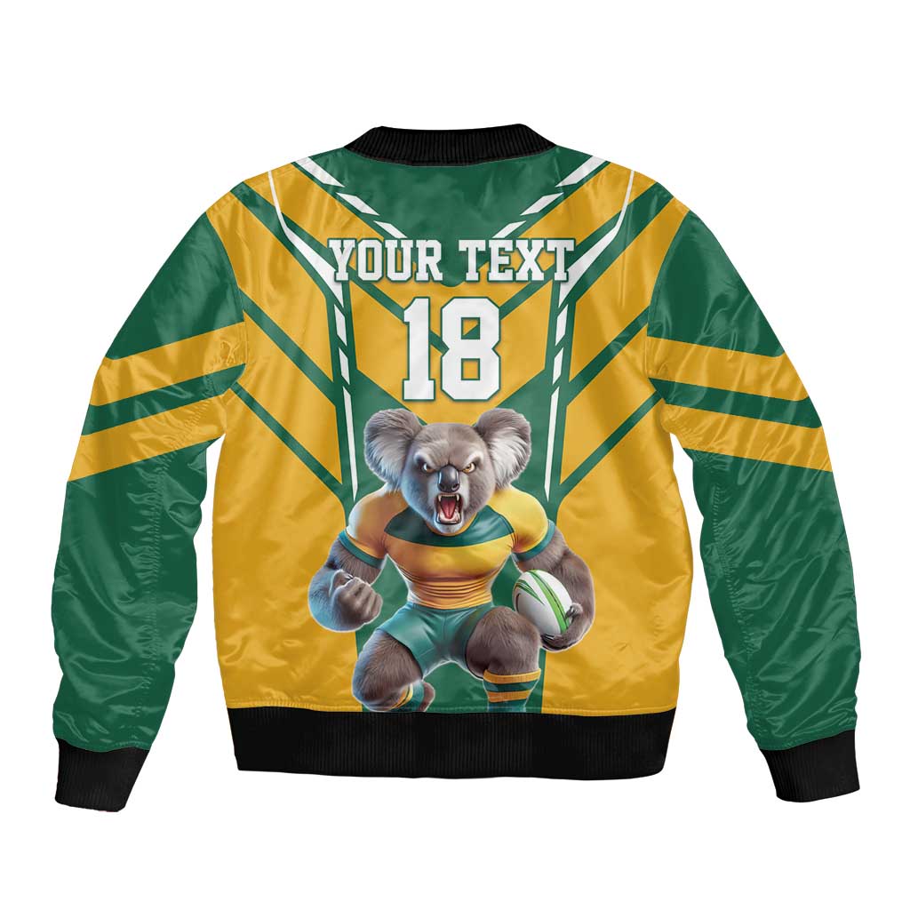 Custom Australia Rugby Bomber Jacket Koala Mascot Sporty Style - Wonder Print Shop