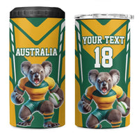 Custom Australia Rugby 4 in 1 Can Cooler Tumbler Koala Mascot Sporty Style - Wonder Print Shop