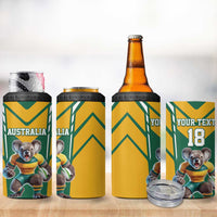 Custom Australia Rugby 4 in 1 Can Cooler Tumbler Koala Mascot Sporty Style - Wonder Print Shop