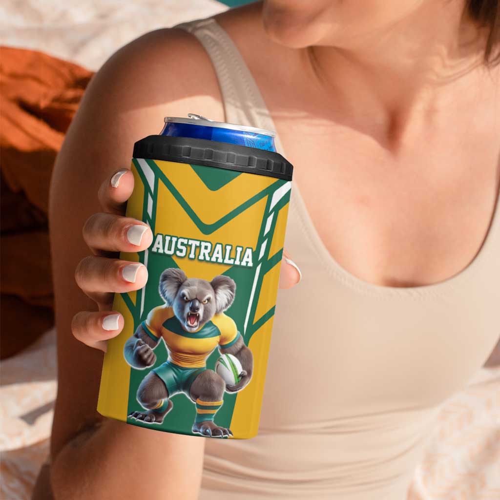Custom Australia Rugby 4 in 1 Can Cooler Tumbler Koala Mascot Sporty Style - Wonder Print Shop