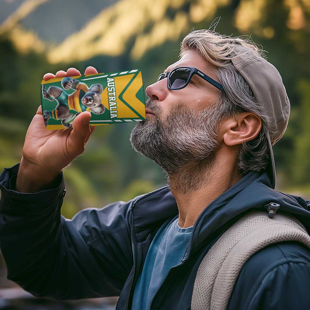 Custom Australia Rugby 4 in 1 Can Cooler Tumbler Koala Mascot Sporty Style - Wonder Print Shop