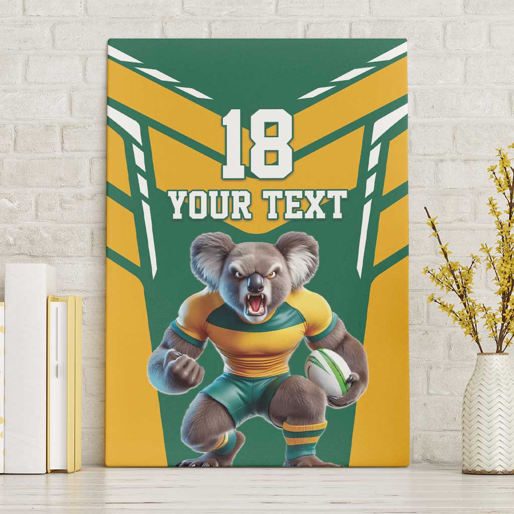 Custom Australia Rugby Canvas Wall Art Koala Mascot Sporty Style - Wonder Print Shop
