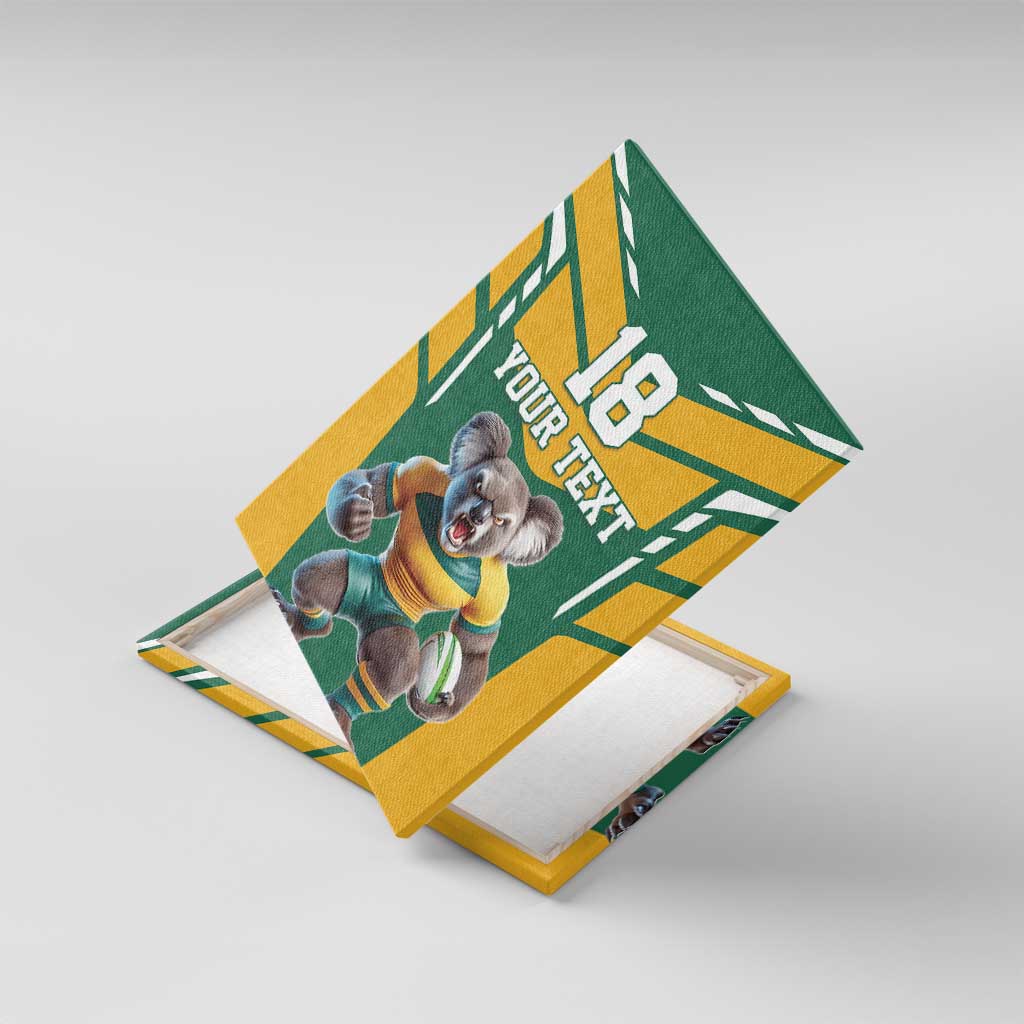 Custom Australia Rugby Canvas Wall Art Koala Mascot Sporty Style - Wonder Print Shop