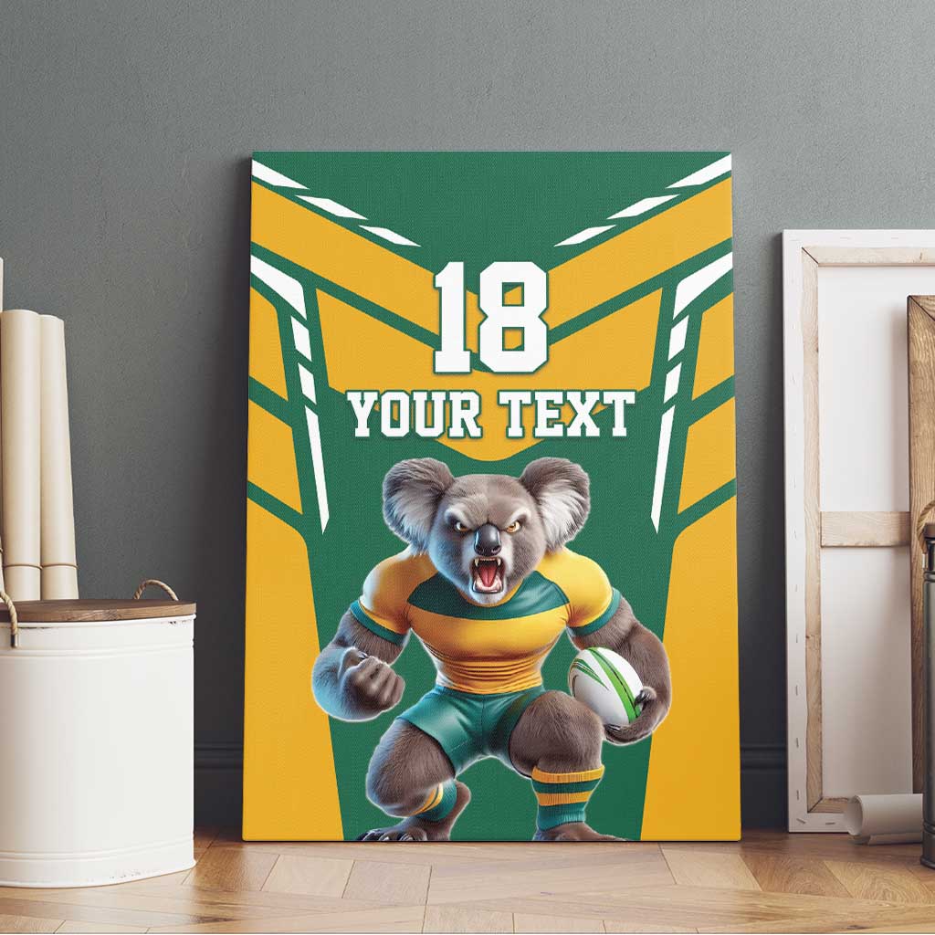 Custom Australia Rugby Canvas Wall Art Koala Mascot Sporty Style - Wonder Print Shop