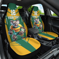 Custom Australia Rugby Car Seat Cover Koala Mascot Sporty Style - Wonder Print Shop