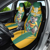 Custom Australia Rugby Car Seat Cover Koala Mascot Sporty Style - Wonder Print Shop