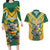 Custom Australia Rugby Couples Matching Long Sleeve Bodycon Dress and Hawaiian Shirt Koala Mascot Sporty Style - Wonder Print Shop