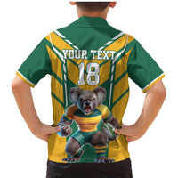 Custom Australia Rugby Family Matching Mermaid Dress and Hawaiian Shirt Koala Mascot Sporty Style - Wonder Print Shop