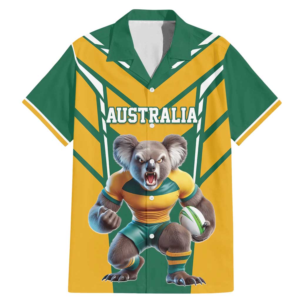 Custom Australia Rugby Family Matching Mermaid Dress and Hawaiian Shirt Koala Mascot Sporty Style - Wonder Print Shop