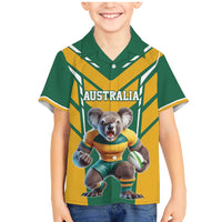 Custom Australia Rugby Family Matching Mermaid Dress and Hawaiian Shirt Koala Mascot Sporty Style - Wonder Print Shop