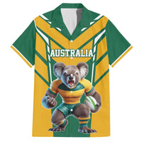 Custom Australia Rugby Family Matching Off The Shoulder Long Sleeve Dress and Hawaiian Shirt Koala Mascot Sporty Style - Wonder Print Shop