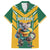Custom Australia Rugby Family Matching Off The Shoulder Long Sleeve Dress and Hawaiian Shirt Koala Mascot Sporty Style - Wonder Print Shop