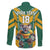 Custom Australia Rugby Family Matching Off The Shoulder Long Sleeve Dress and Hawaiian Shirt Koala Mascot Sporty Style - Wonder Print Shop