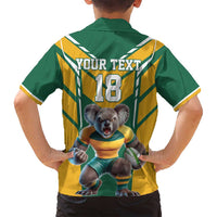 Custom Australia Rugby Family Matching Puletasi and Hawaiian Shirt Koala Mascot Sporty Style - Wonder Print Shop